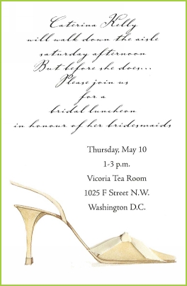 Ivory Shoe with ribbon invitation by Stevie Streck